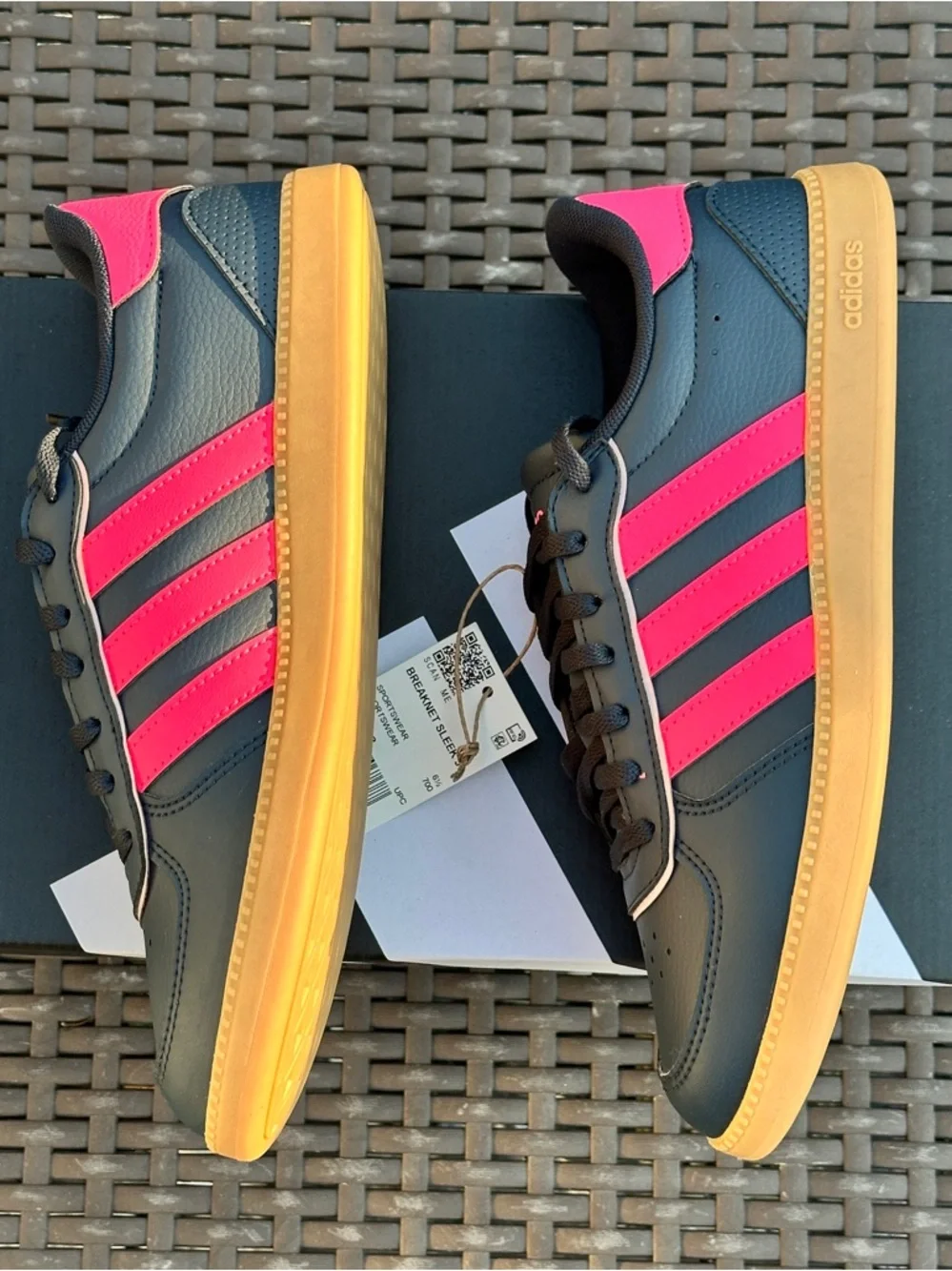 Adidas Breaknet Sleek Blue Pink Casual Sneaker fits Womens 6.5 | 7.5 | 8.5 NEW - Picture 7 of 12
